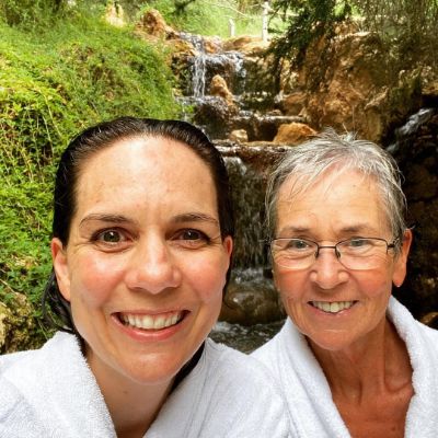 Michala Banas and her mother, Laurinda Lewis posing for a photoshoot.